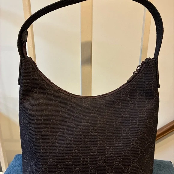 Gucci brown canvas logo hobo bag - Picture 3 of 8